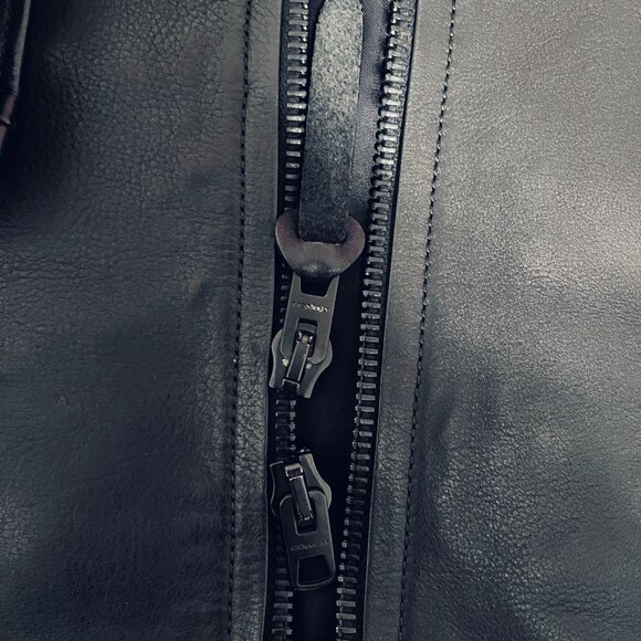 Coach 85899 BLK Cow Leather jacket XS black MSRP $1000 - Picture 3 of 9